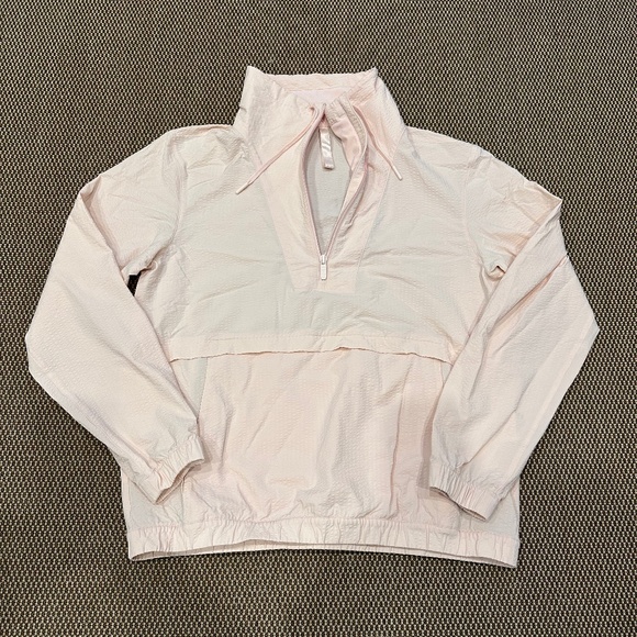 LULULEMON HALF ZIP PULL OVER WIND BREAKER JACKET MINK BERRY PINK SIZE 8 - Picture 1 of 4